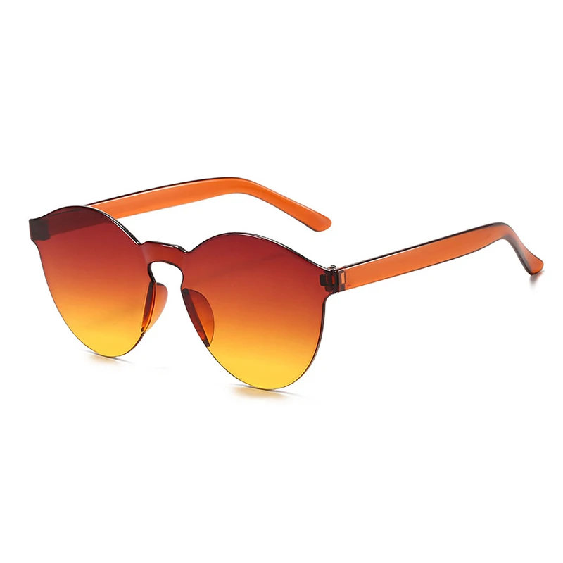 Classic frameless one-piece jelly transparent sunglasses ladies one-piece sunglasses
