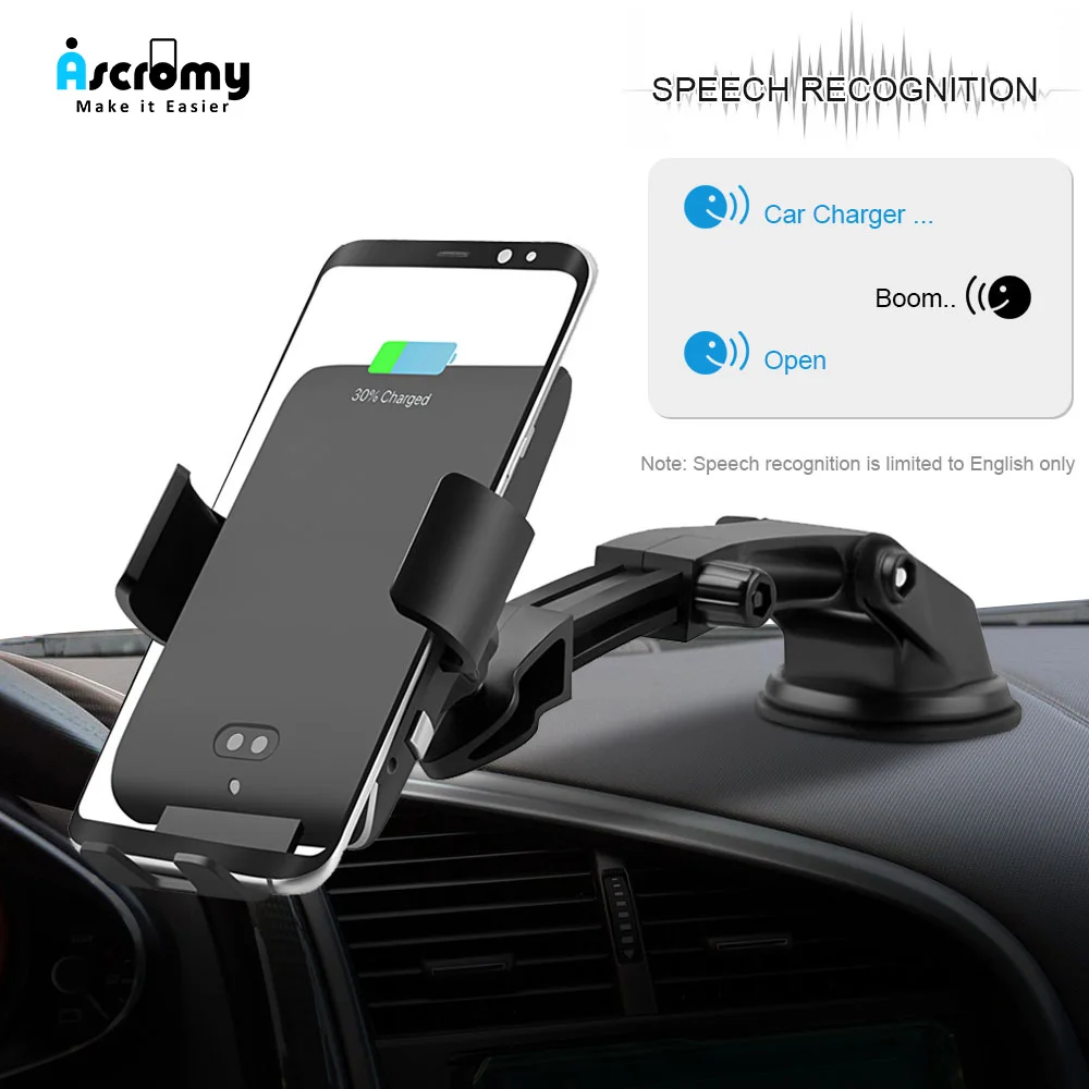 Автомобильный держатель для телефона Подставка QI Быстрое беспроводное зарядное