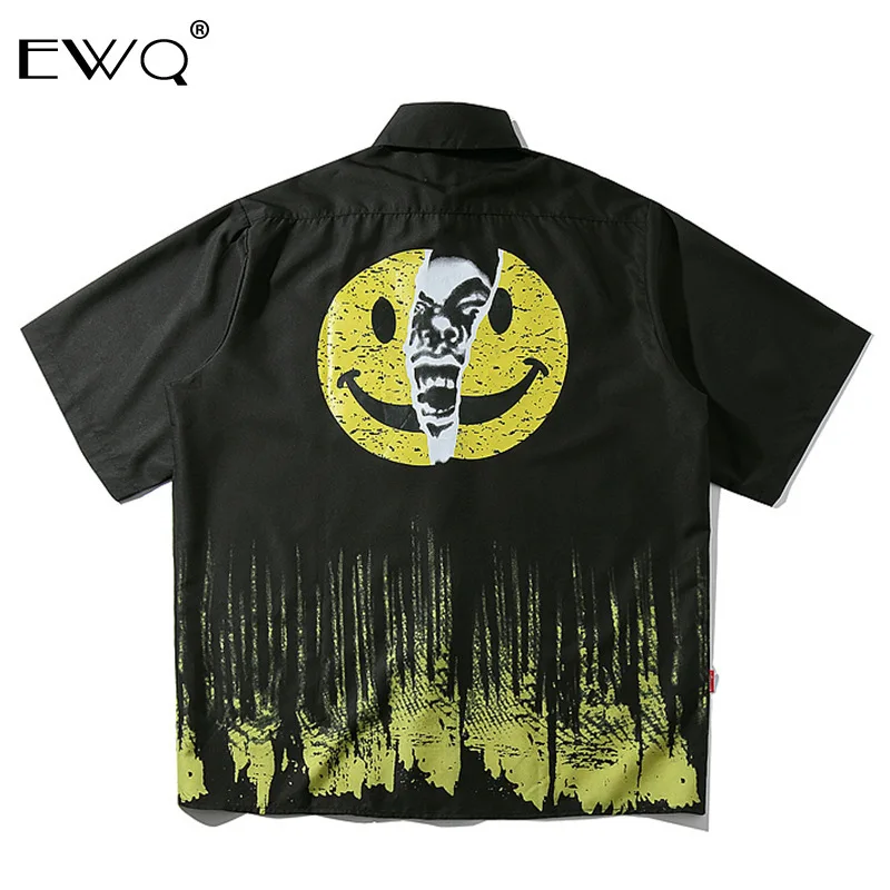 LANMREM 2020 летняя новая рубашка для мужчин и женщин индивидуальный дизайн с принтом