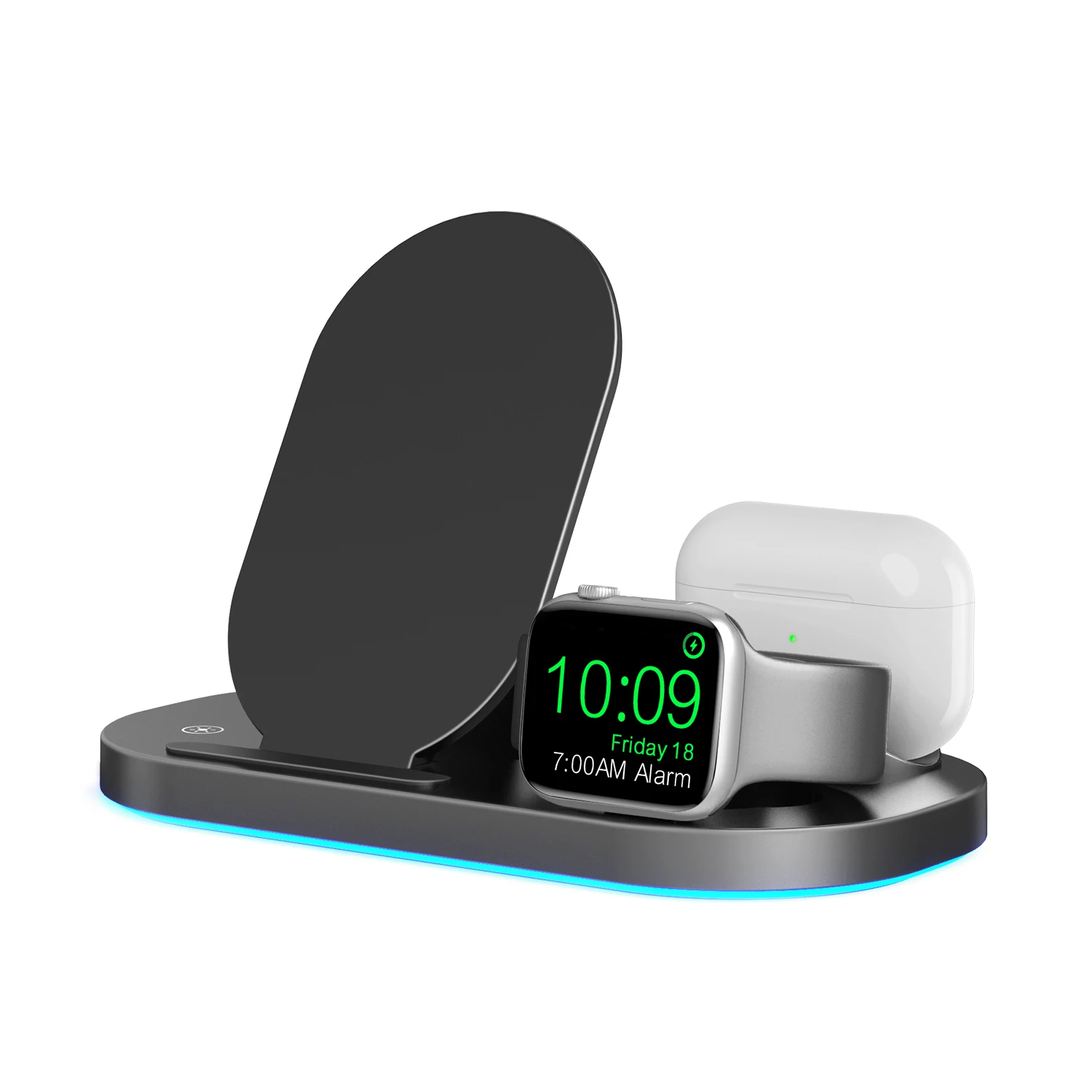 

Foldable 3 In 1 15W Fast Charging Mobile Wireless Charger 3 in 1 wireless Phone Charger Desk Stand Earbuds Cellphone charger