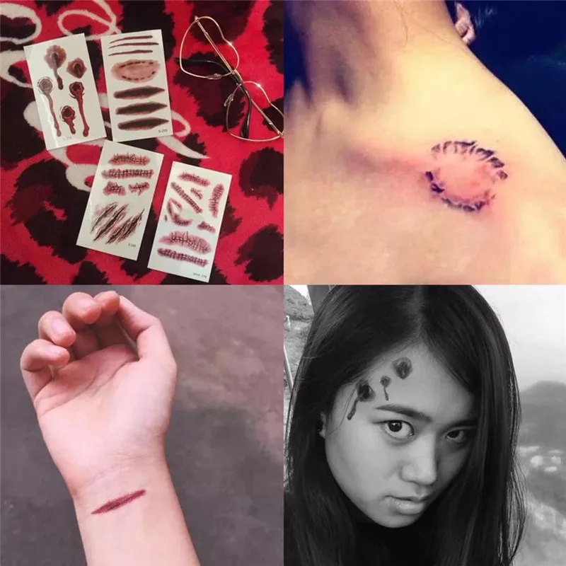 Водостойкая Временная тату наклейка на Хэллоуин 30 шт.|Временные тату| |