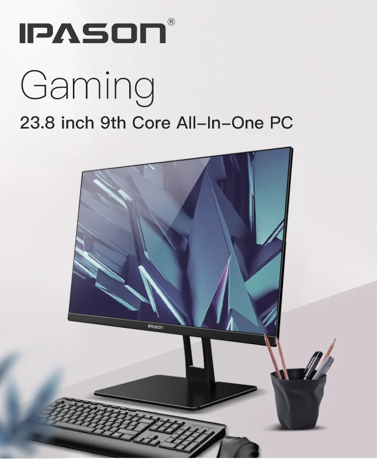 IPASON Mover X 23,8-дюймовый ультратонкий моноблочный компьютер 9th Gen Intel i3-9100F DDR4 8G ram 240G SSD GT1030-2G выделенная карта
