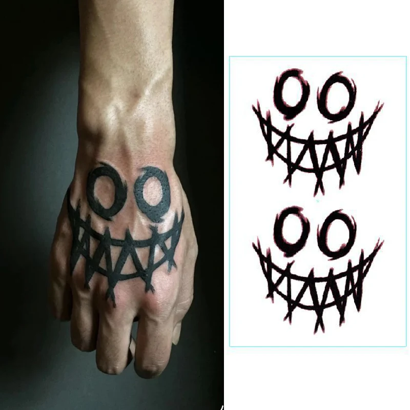 

Temporary Tattoos Hand Back Fake Tattoo Sticker Dark Tattoo Stickers Black Smile Rose Tatto Witch Cube Arm Foot Tatoo Waterproof