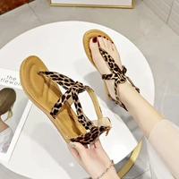 new women walking shoes leopard zipper sandals fashion hot style summer flat shoes beach sandals roman shoes mujer size 35 43