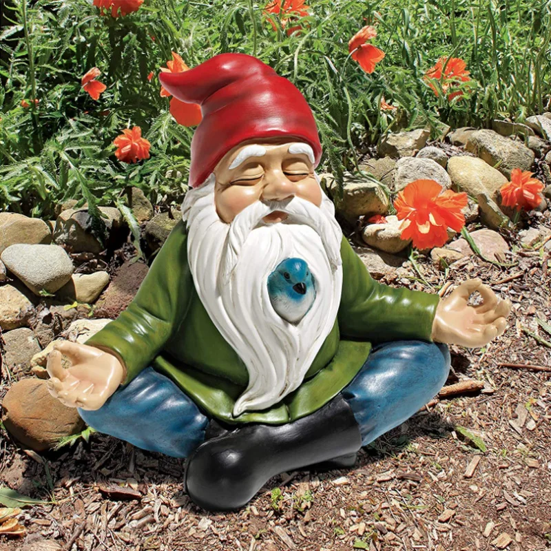 

Beard hid bird Meditation Seven Dwarfs Resin crafts garden statue living room decoration home accessories mini accessories