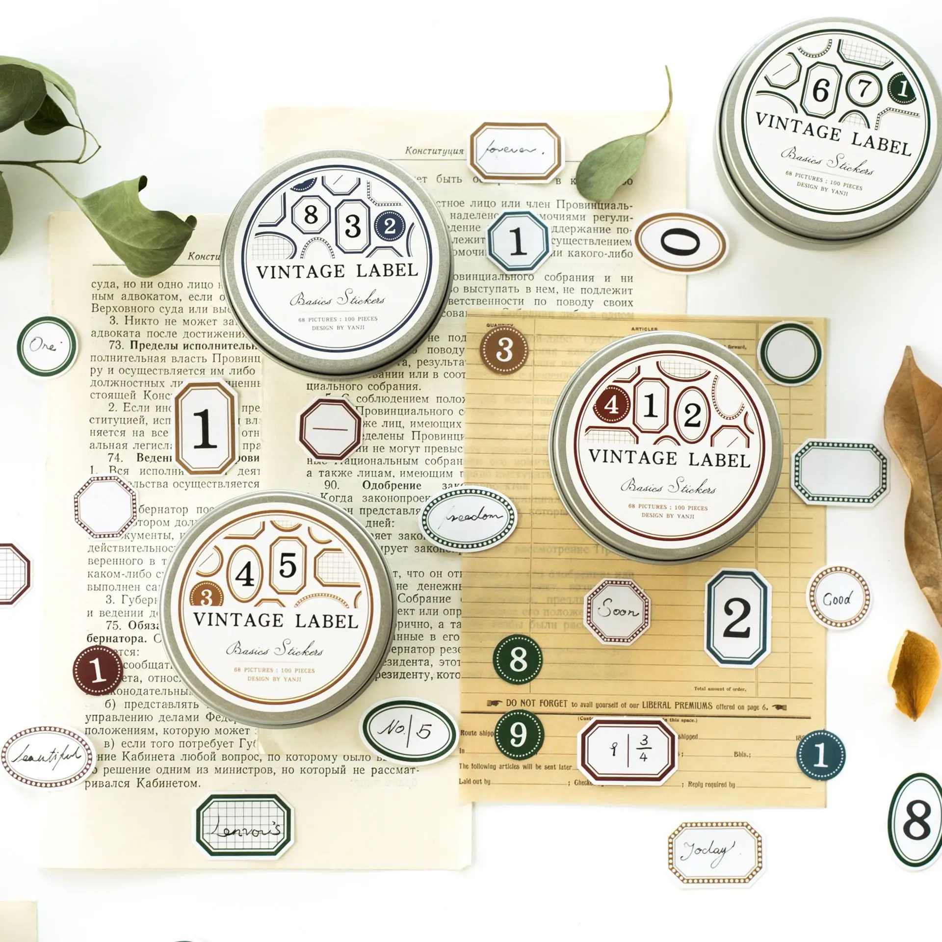 100 шт. серия небольших этикеток в стиле ретро декоративные простые канцелярские