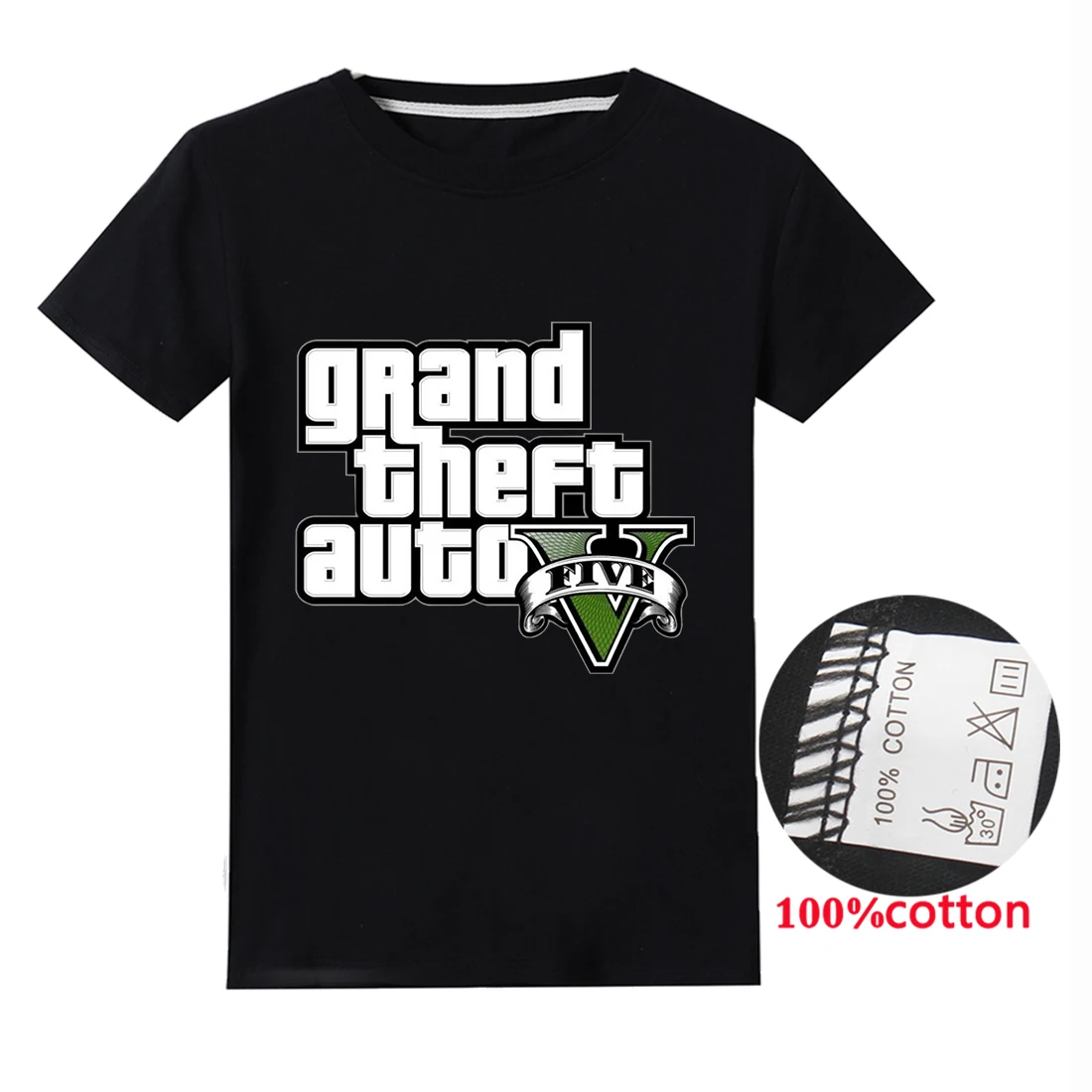 Новые летние футболки детская одежда для мальчиков с принтом Grand Theft Auto GTA 5