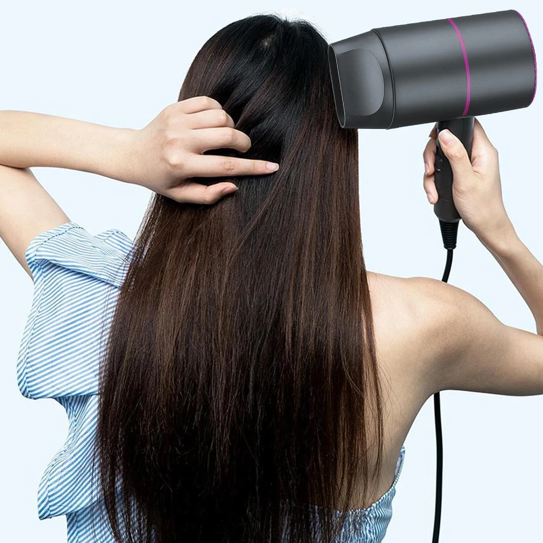 

1600W Hair Dryer Professional Dryer Hair Salon Dryer Hot Cold Wind Blue Light Negative Ionic Blower Dry Electric Hairdryer 220V