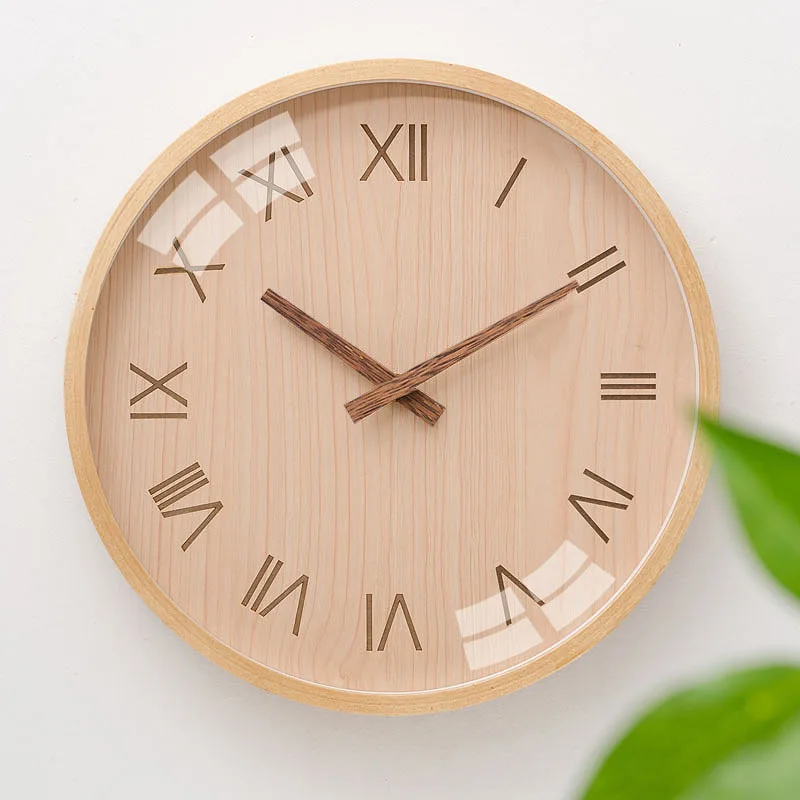 

Wall Clocks Nordic Solid Wood Wall Clock Living Room Modern Wooden Clock Table Bedroom Decoration Digital Clock
