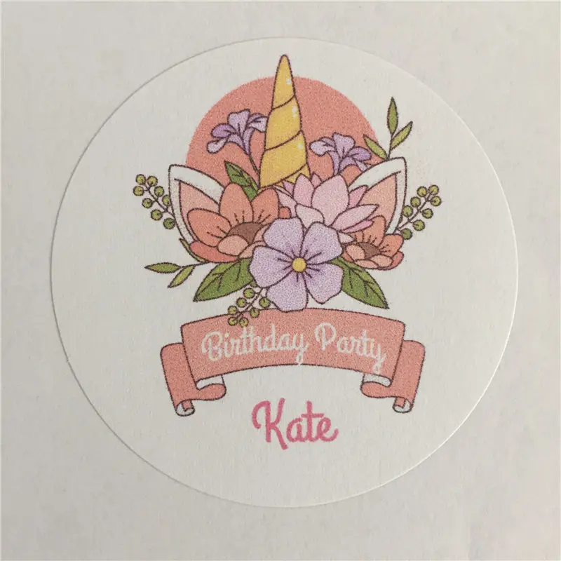 

100 Pieces Custom Sticker Personalized Birthday Gift Adhesive Seals Decoration Round Labels