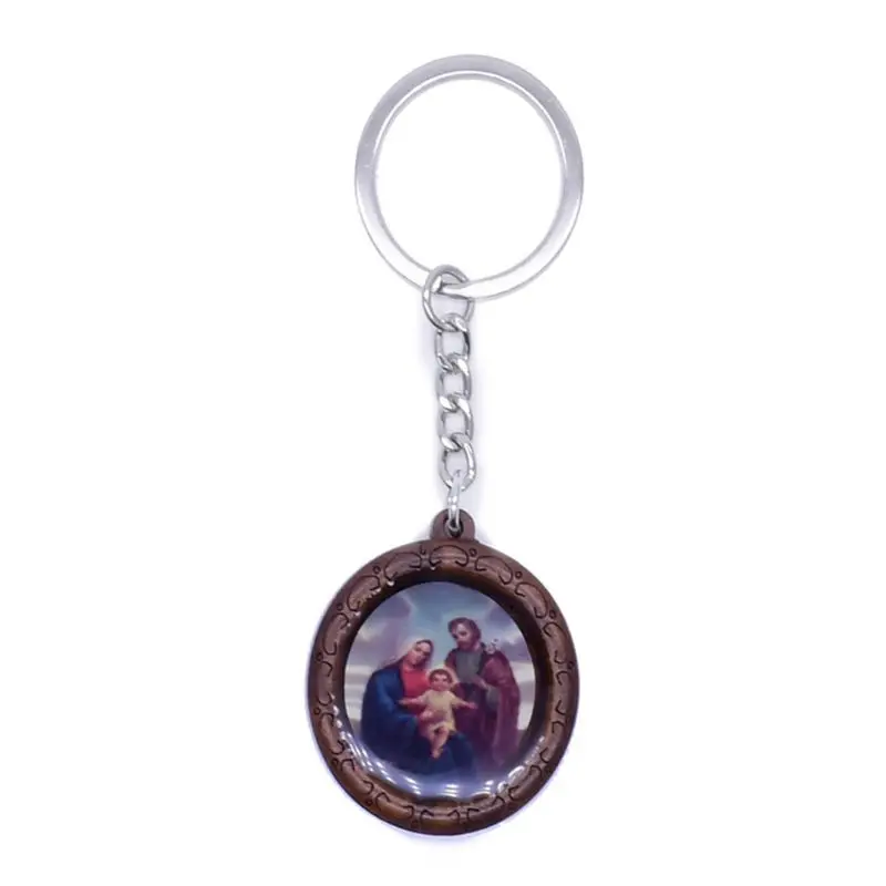 

Vintage Crucifix Christian Jesus Christ Icon Keychain Religious Key Ring Jewelry