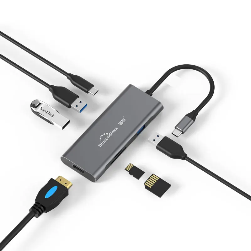 USB 3.0 4K VGA RJ45 адаптер для разветвителя с 3 портами|USB-хабы| |