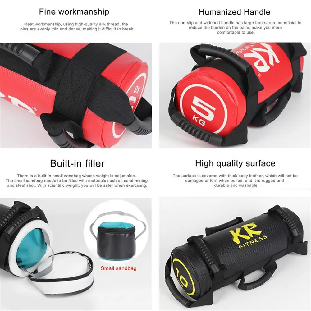 

Filled Weight Sand Power Bag Cross-fit Sand bag Gym Sandbag Strength Fitness Exercise Training Body Building 5/10/15/20/25/30 kg