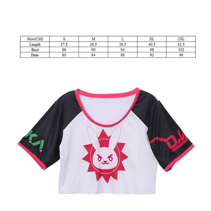 

RANMO OW D.Va Cosplay Costume OW Cosplay DVA Cosplay Costume Girl T-shirt D.Va Hana Song Women Sexy Cosplay Costumes Daily