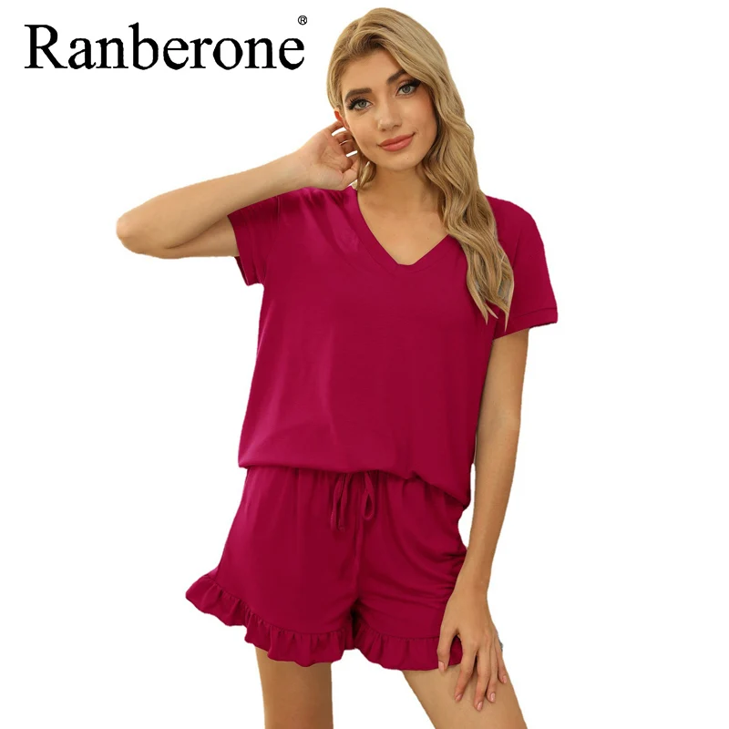 2 Piece Women's Sets Sporty Summer Short Sleeve T-shirt And Shorts Suit Sporting Outfit Casual Home Loose Sports Tracksuits 2021