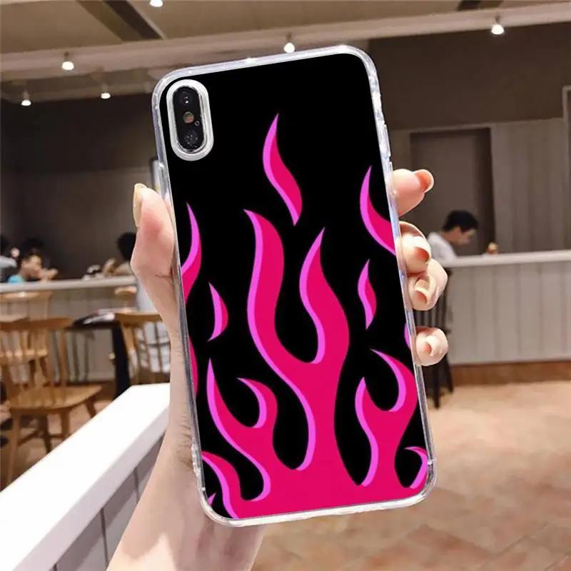 

Flame pattern case for airpods Phone Case Transparent soft For iphone 5 5s 5c se 6 6s 7 8 11 12 plus mini x xs xr pro max