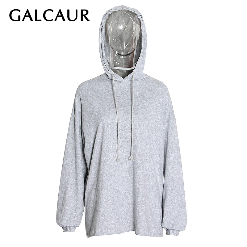 

Женские дизайнерские толстовки GALCAUR, хлопковые пуловеры с капюшоном, длинным рукавом и маской для лица, на шнуровке, уличная одежда, 2021