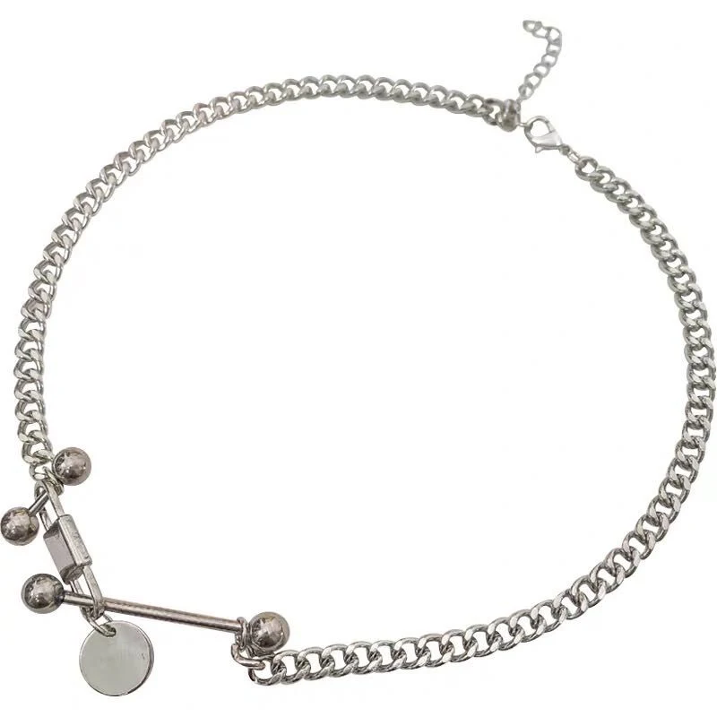 

Fashion INS Element Metal Beads Necklace For Women Personality Trendy Student Punk Chain Minimalist Choker Necklace Hot Jewelry