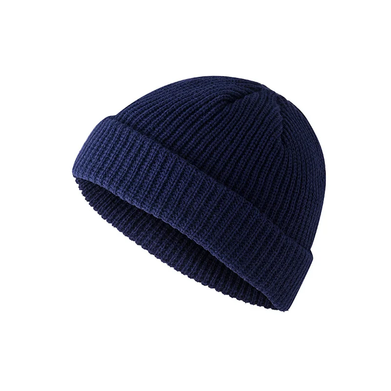 

Fashion Hip Hop Knitted Beanie Hat Skullcap Sailor Cap Short Melon Skin Beanies Autumn Winter Solid Color Casual Beanie Hat