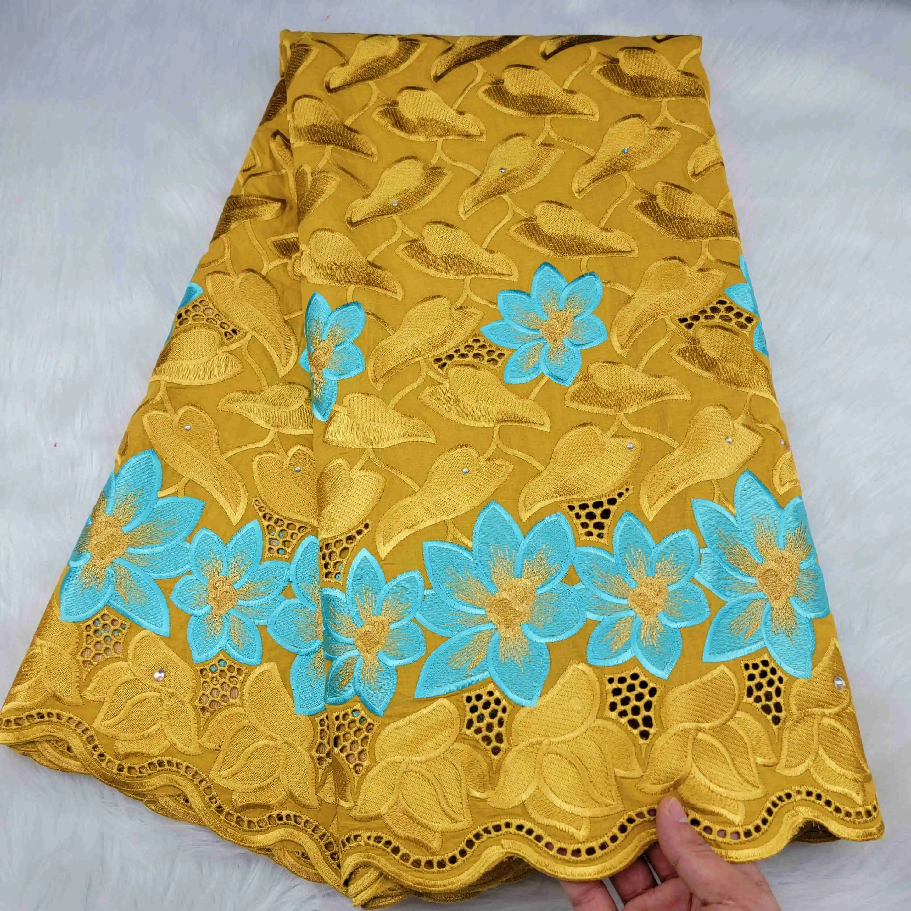 Ткань из Дубая 100% хлопковое кружево швейцарская вуаль в Швейцарии африканские