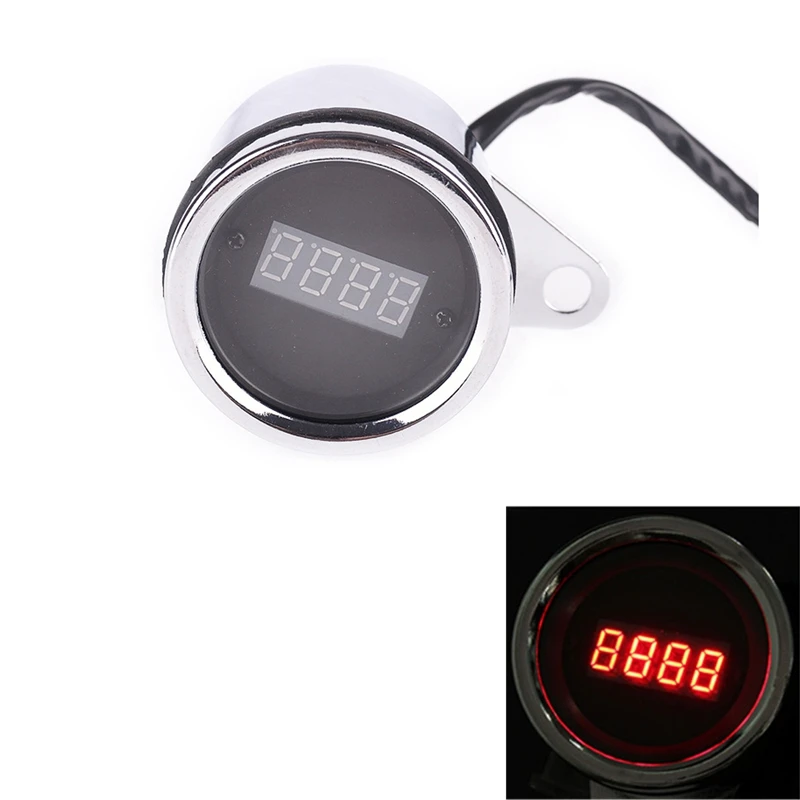 

Motorcycle Red LED Light Digital Tachometer Tacho Speedometer Gauge Fit 1/2 Cylinder for Honda/ATV/Kawaki