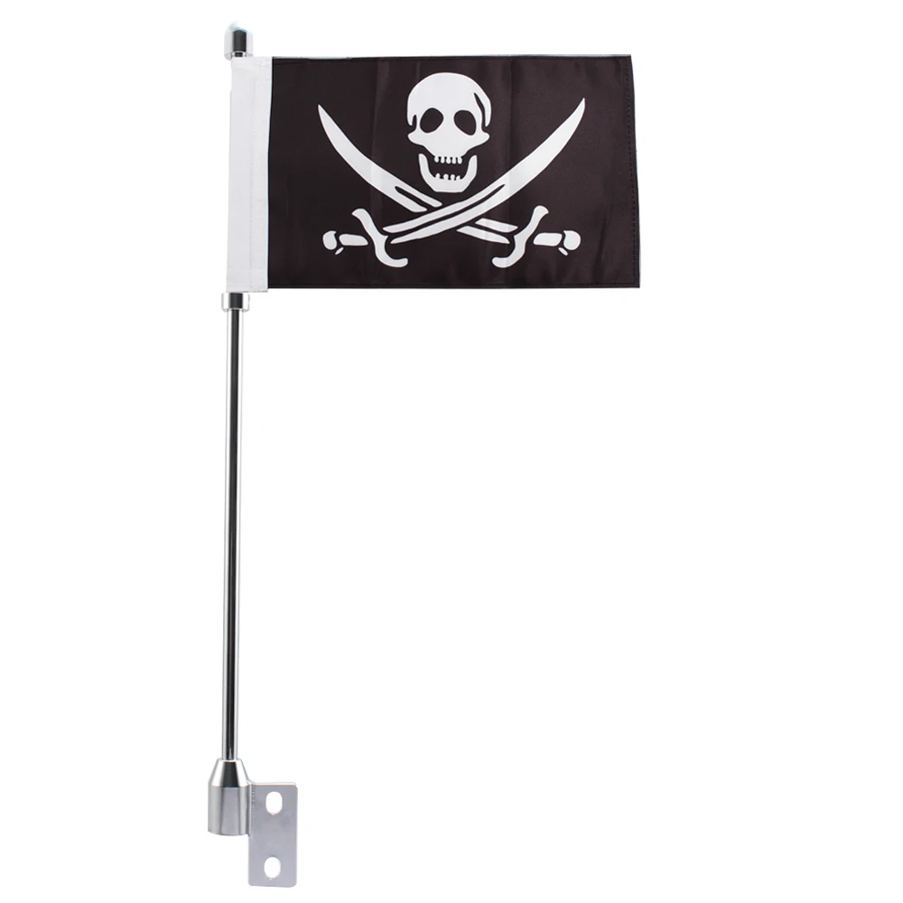 

Motorcycle Luggage Rack Flag Pole Chrome Mast Skull Swords Flag For Indian Chief Dark Horse Classic Vintage