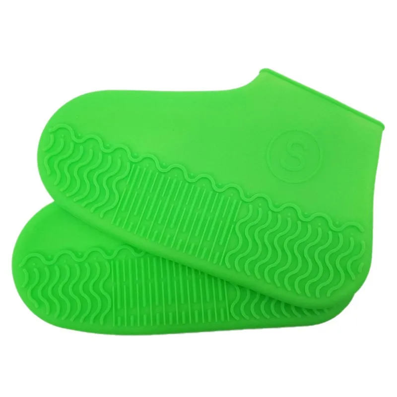 Green S/M/L Многоразовые силиконовые бахилы Водонепроницаемые дождевые Бахилы для походов на открытом воздухе Нескользящие резиновые дождевые сапоги 1 пара - Цвет: Green
