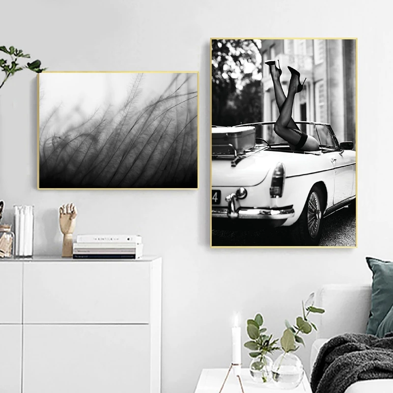 Модная Привлекательная модель ретро постеры для фотографий и принты автомобилей