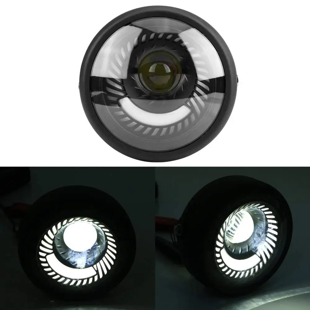 6 5 дюймов светодиодный фонарь для мотоцикла Hi & Lo лампа фары DRL с кольцом ангела