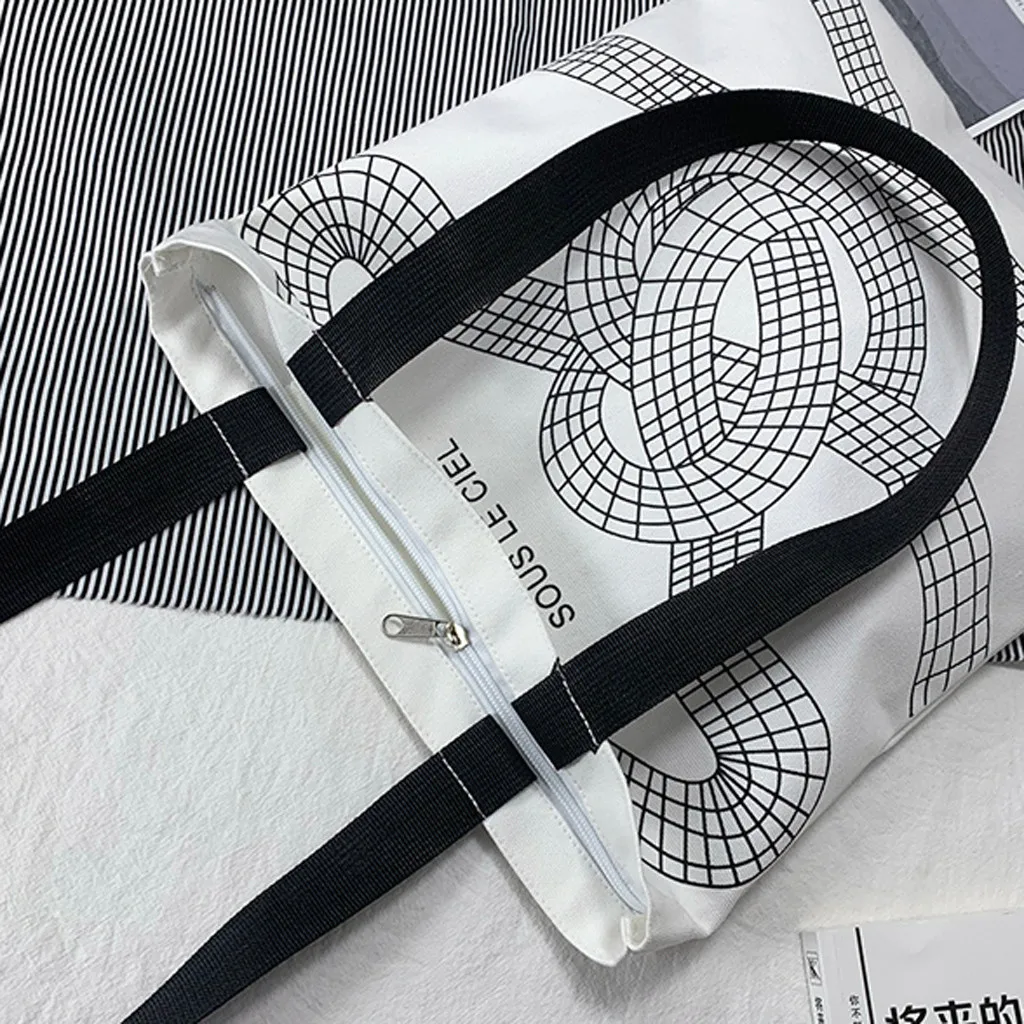 

Women's Canvas Shoulder Bags Woman Cotton Shopping Bags Soft Handbag Casual Cloth Tote Schoolgirl Bag Ladies Shopper Bags