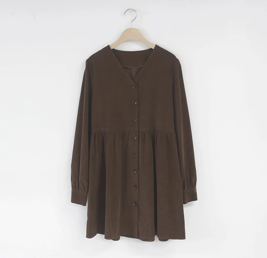 Новое Элегантное осенне зимнее вельветовое платье черного цвета с v образным