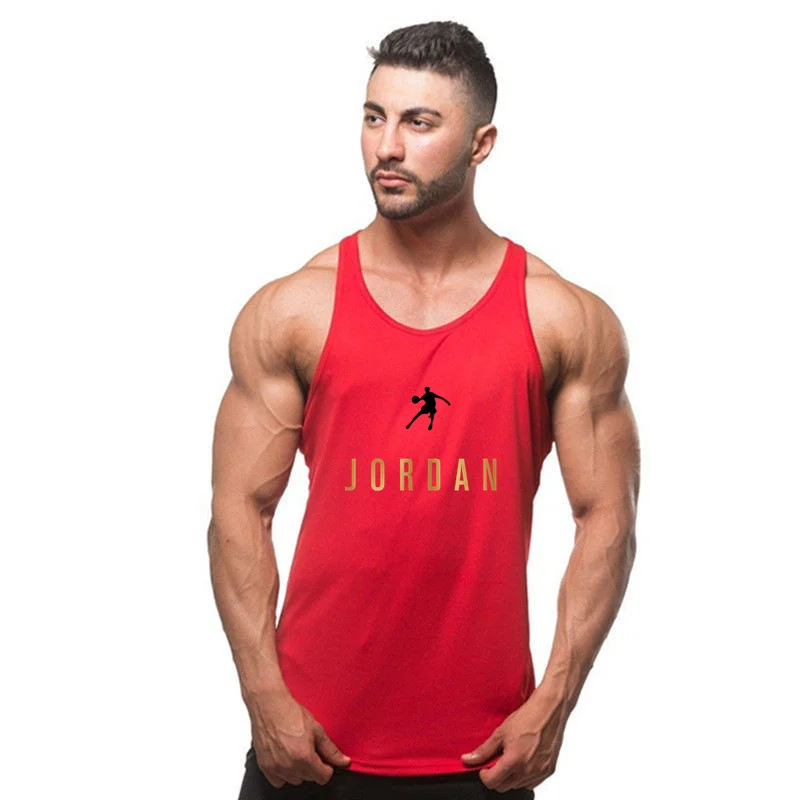 

2021 New Men Tank Tops Bodybuilding Stringer Fitness Singlets Gyms Clothing Mens printing Sleeveless Shirt Vest
