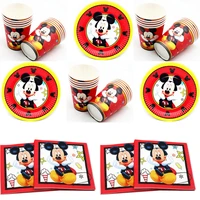60pcslot mickey mouse theme tableware set happy birthday events party plates napkins decorations cups boys kids favors towels