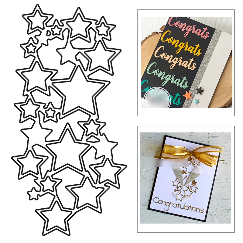 Новинка 2021 металлическая рамка со звездами штампы для рукоделия изготовления