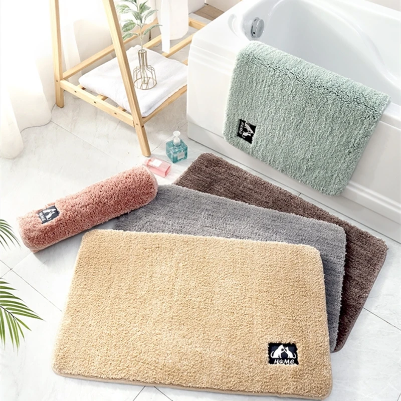 

Cotton Microfiber Bath Mat Super Absorbent Bathroom Carpets Rugs Bathtub Floor Mat Doormat For Shower Room Toilet Bathroom Mats