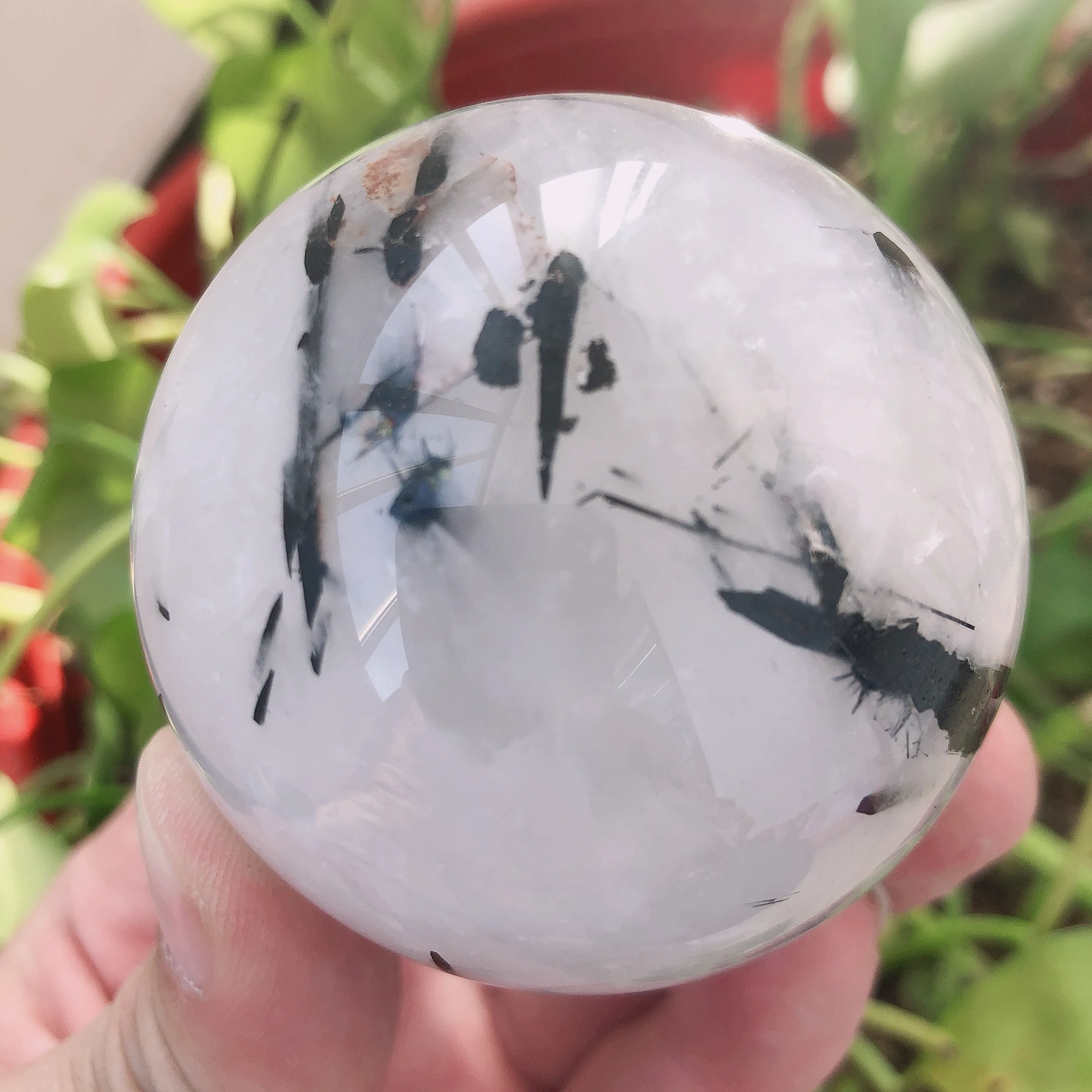 

1pc Natural Crystals Quartz Black Tourmaline Sphere Crystal Ball Energy Reiki Healing Stone Home Aquarium Decoration Accessories