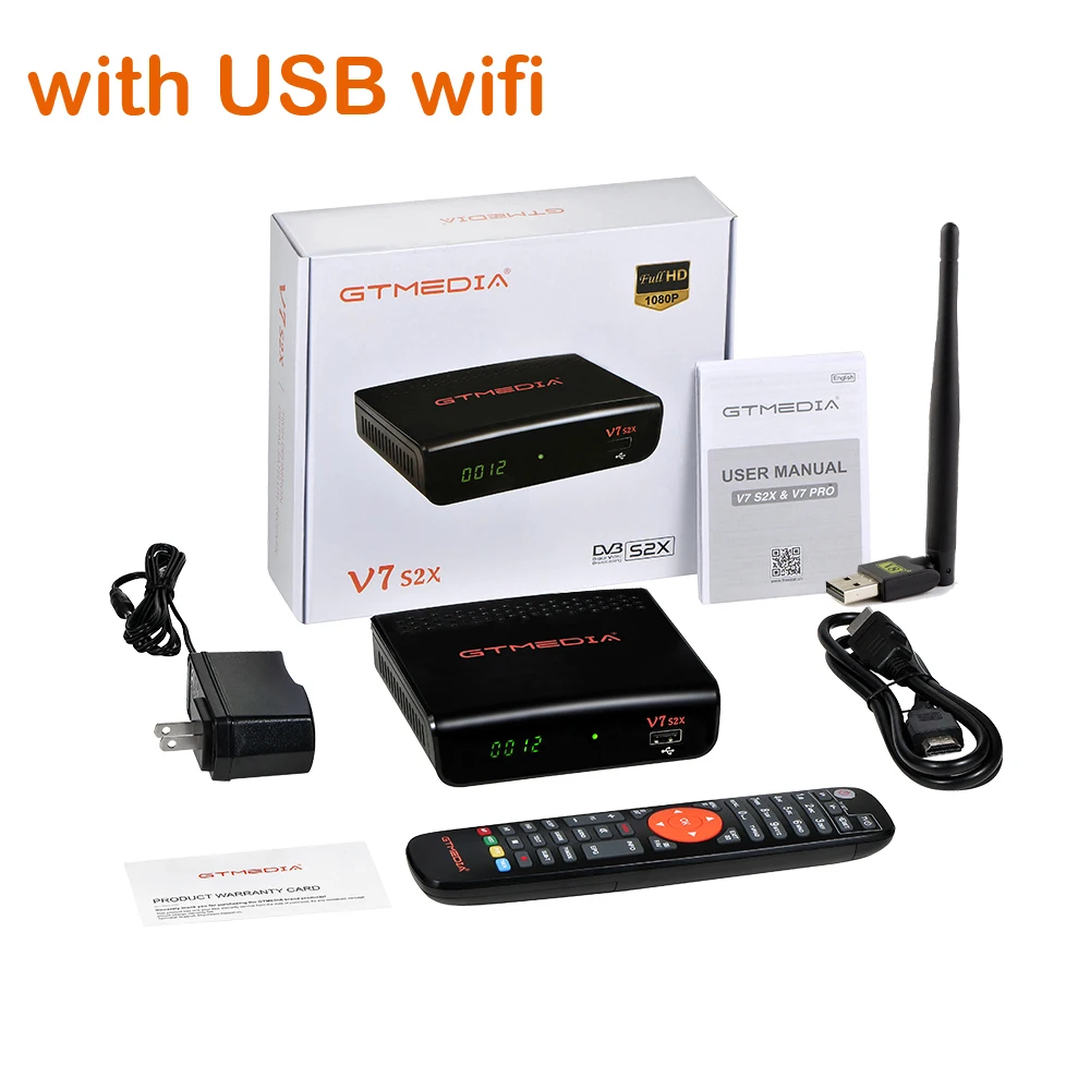 

1080P FTA satellite tv receiver GTMEDIA V7S2X DVB-S/S2/S2X, AVS+,VCM/ACM Free to Air decoder for Spain Italy TV Set top Box IKS