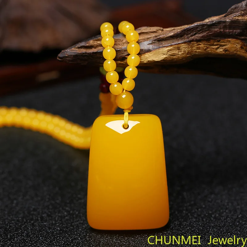 

Кулон в форме капли медового воска, ожерелье янтарного цвета, куриное масло, желтая гладкая цепочка из пчелиного воска для свитера, ювелирны...