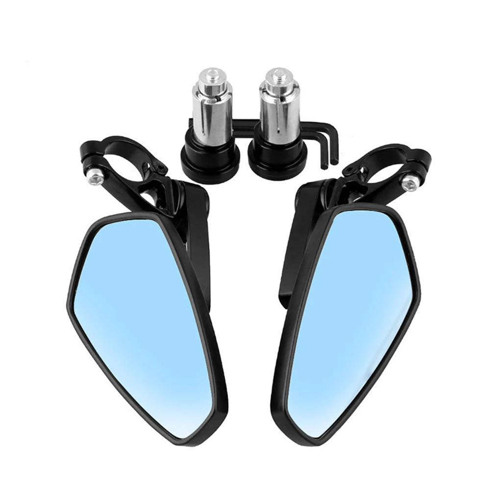 Hot New Motorcycle Bar End Mirrors Rear View CNC 22MM Reverse Rearview Mirror Blue White | Автомобили и мотоциклы
