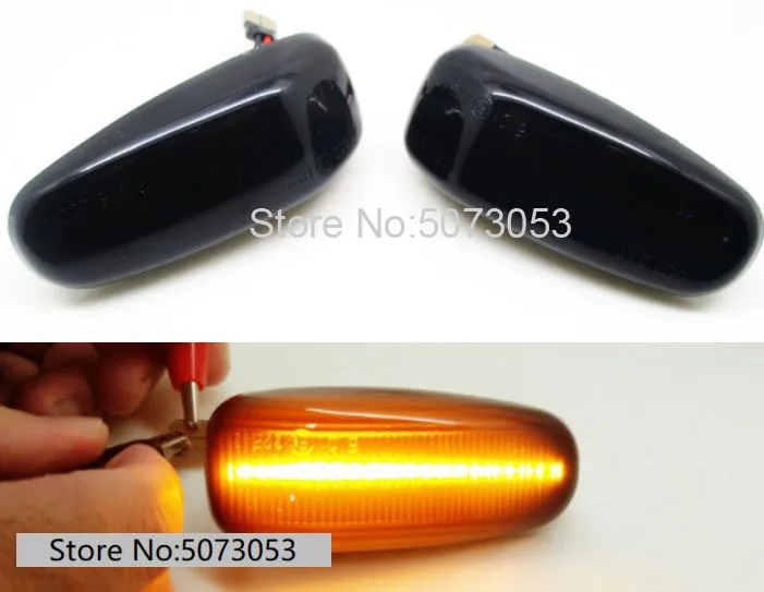 2 pieces Led Dynamic Side Marker Turn Signal Light Sequential Blinker Light For Mercedes BENZ W210 W202 W208 R170 Vito W638 - Испускаемый цвет: Black not dynamic