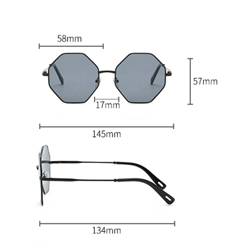 

Unique Polygon Alloy Frame Sunglasses For Women Girls Metal Geometric Candy Color Lenses Decoration Sun Glasses UV400