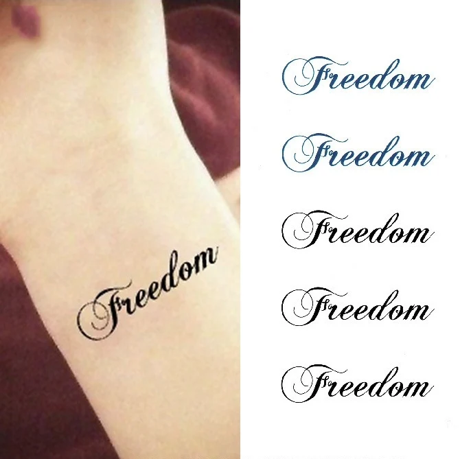 Водостойкая Временная тату наклейка freedom in the heart наклейки с английскими буквами