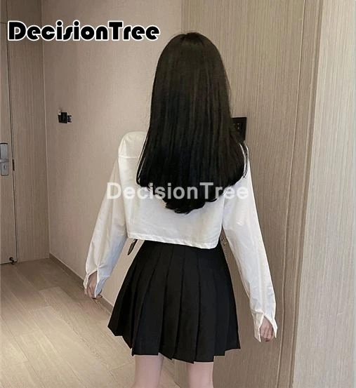 Костюм школьной униформы для девочек белая футболка топ плиссированная юбка