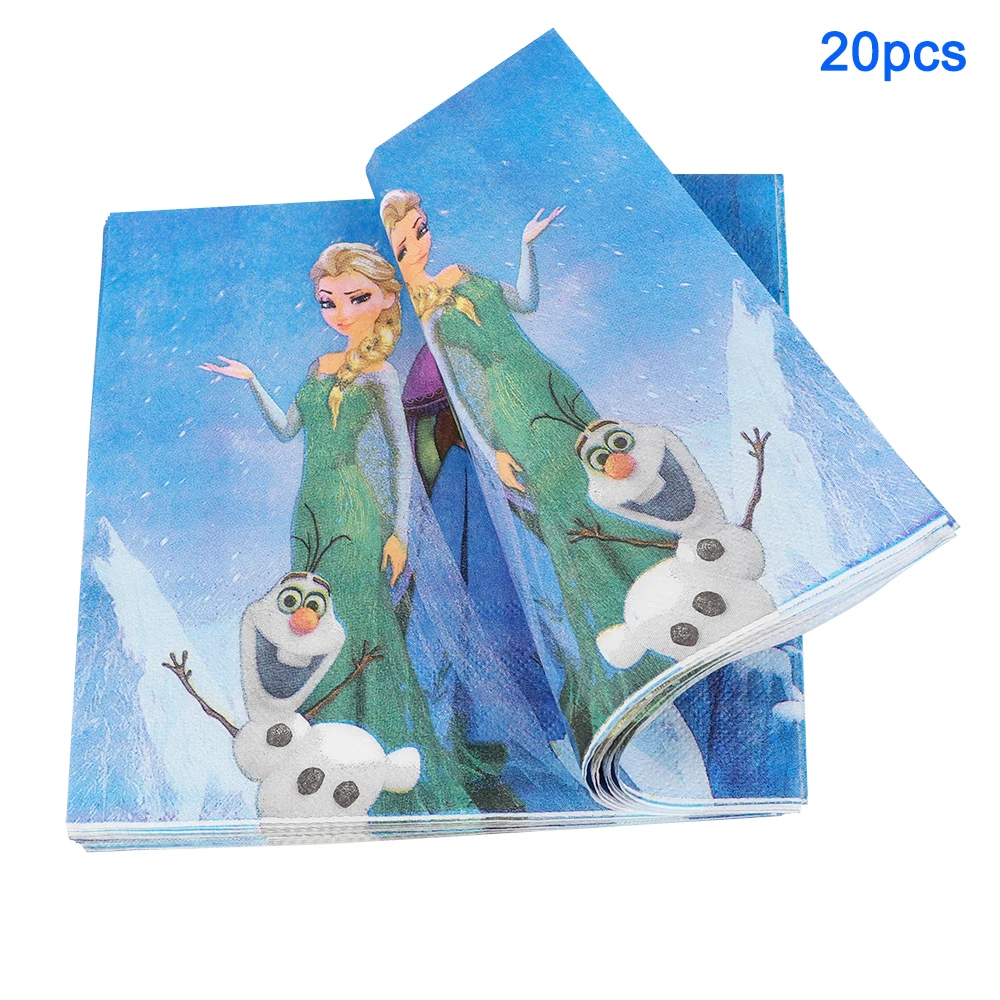 Disney-set de decoraciones de dibujos animados de Frozen 1, suministros de cumplea&ntilde;os para 20 ni&ntilde;os, 100/81/80/40 unidades-5