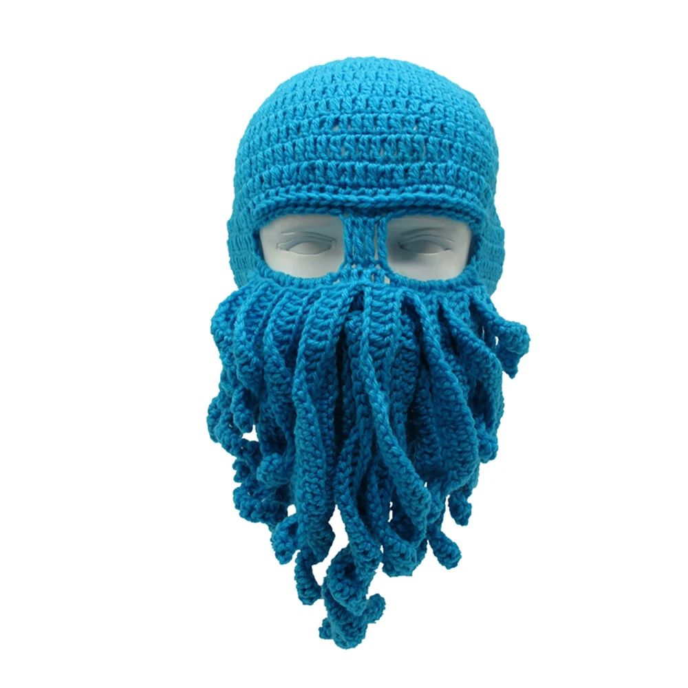 Уличная забавная вязаная крючком трикотажная шапочка Cthulhu для бороды мужская