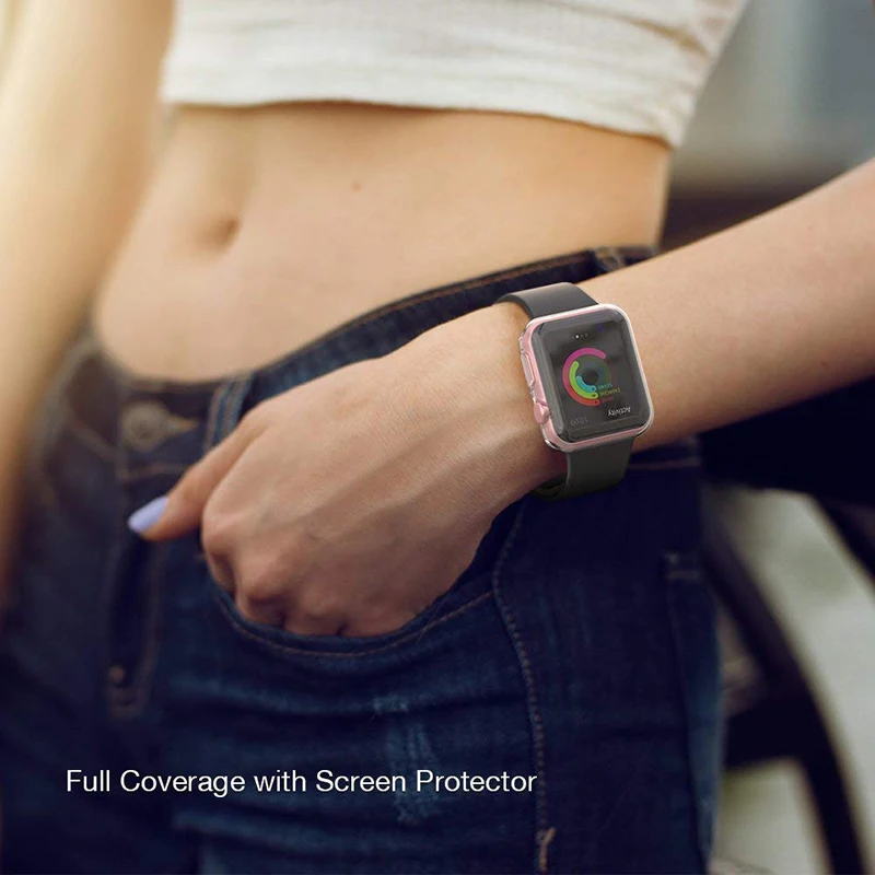 Чехол для Apple Watch 4 3 2 40 мм 44 прозрачный ультратонкий защитный чехол из ТПУ HD iWatch 38 42