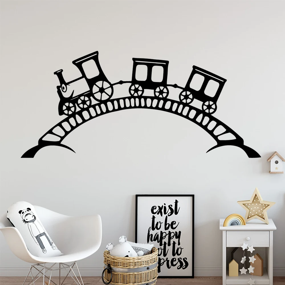 

Retro Train Vinyl Wall Sticker Decor For Kids Room Bedroom Home Decoration Wallpaper Decals Murals naklejki na sciane