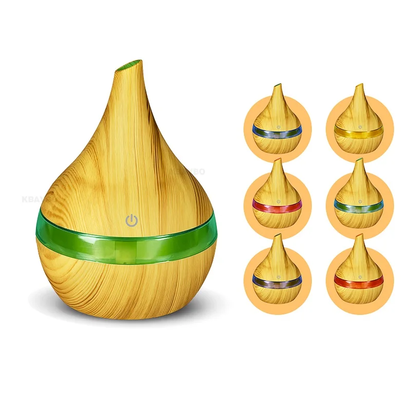 

Kbaybo 300ml USB Ultrasonic Aromatherapy Diffuser Wood Grain Ultrasonic Cool Mist Humidifier for Office Home Bedroom Living Room