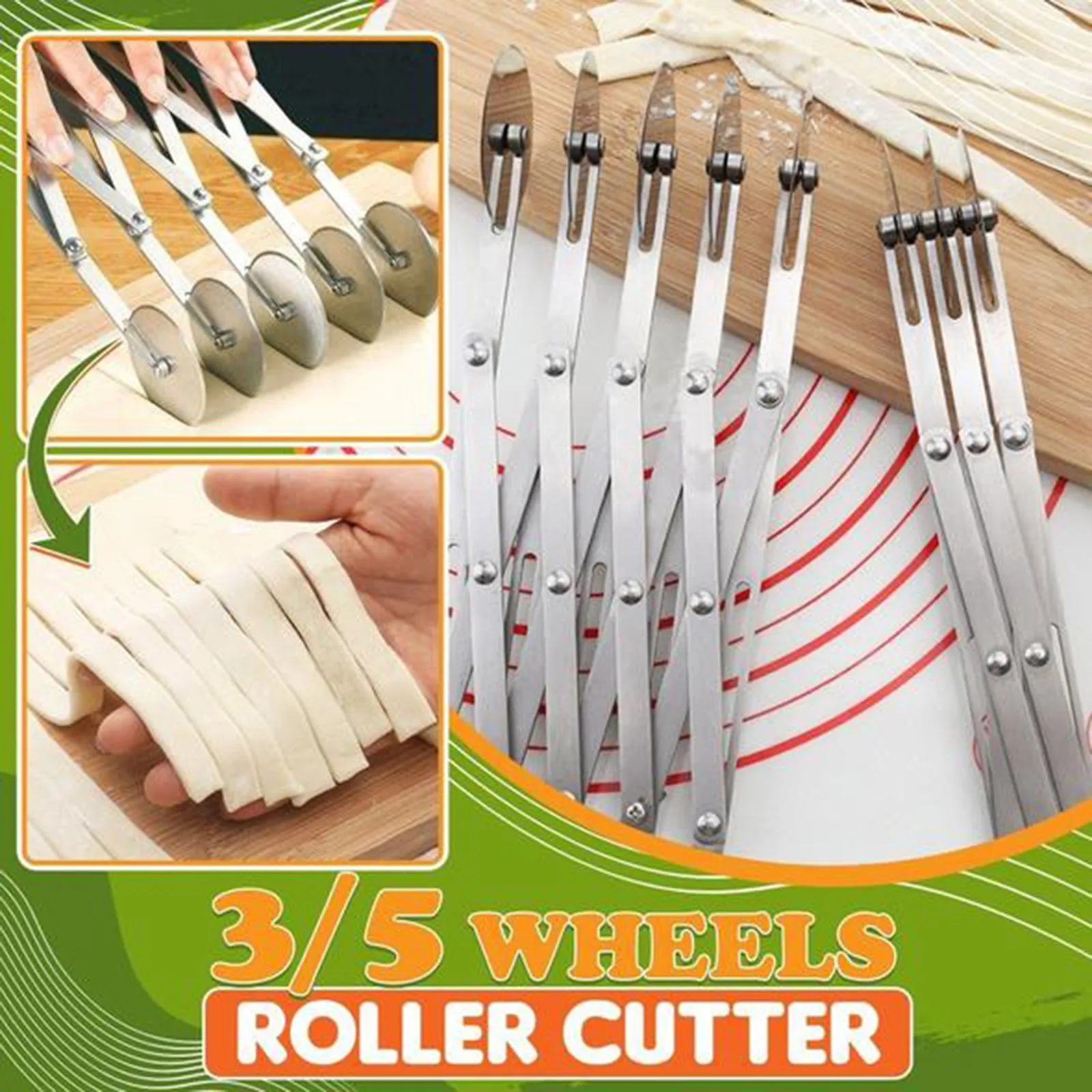 3/5 колеса резак тестоделитель сбоку паста Ножи гибкий вращающийся Однорядный