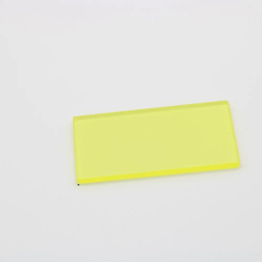 10pcs total size 42x22x2mm 450nm UV cut visible and IR long bandpass JB450 yellow optical color filter glass